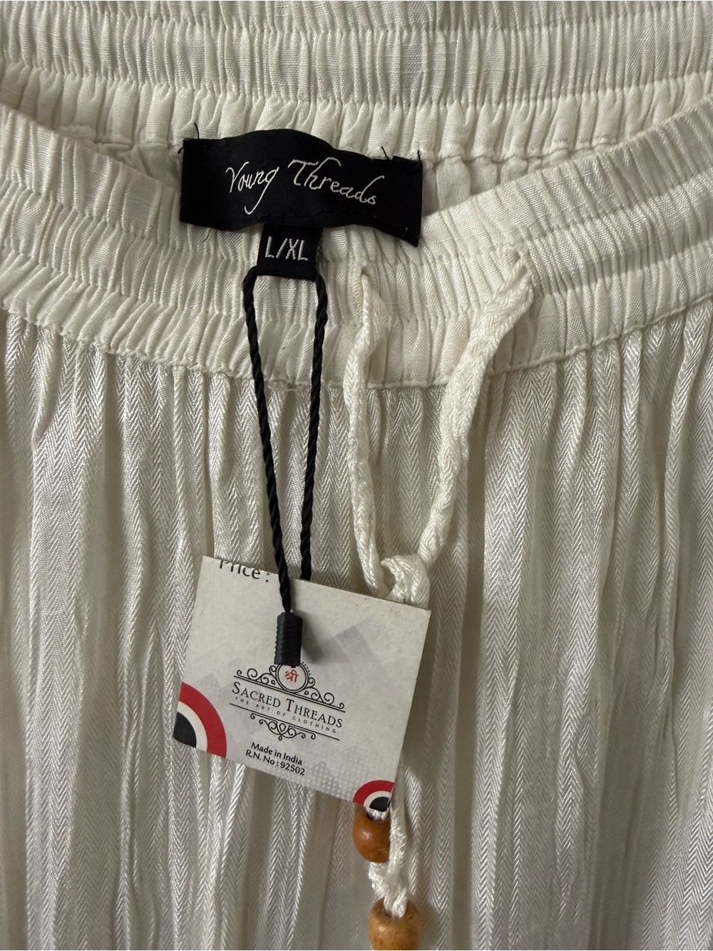 Young Threads Boho Embroidered Tiered Maxi Skirt โ White NWT LG - Picture 7 of 8